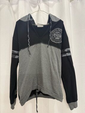 Men's Eric Church Two-Tone Gray & Black Hooded Pullover Shirt